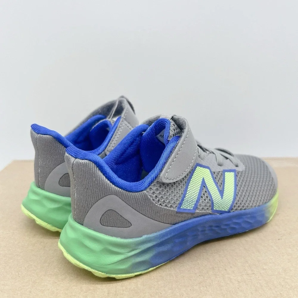 New Balance Fresh Foam Arishi Kids Gym Running Shoes Sneakers Gray Blue US 10